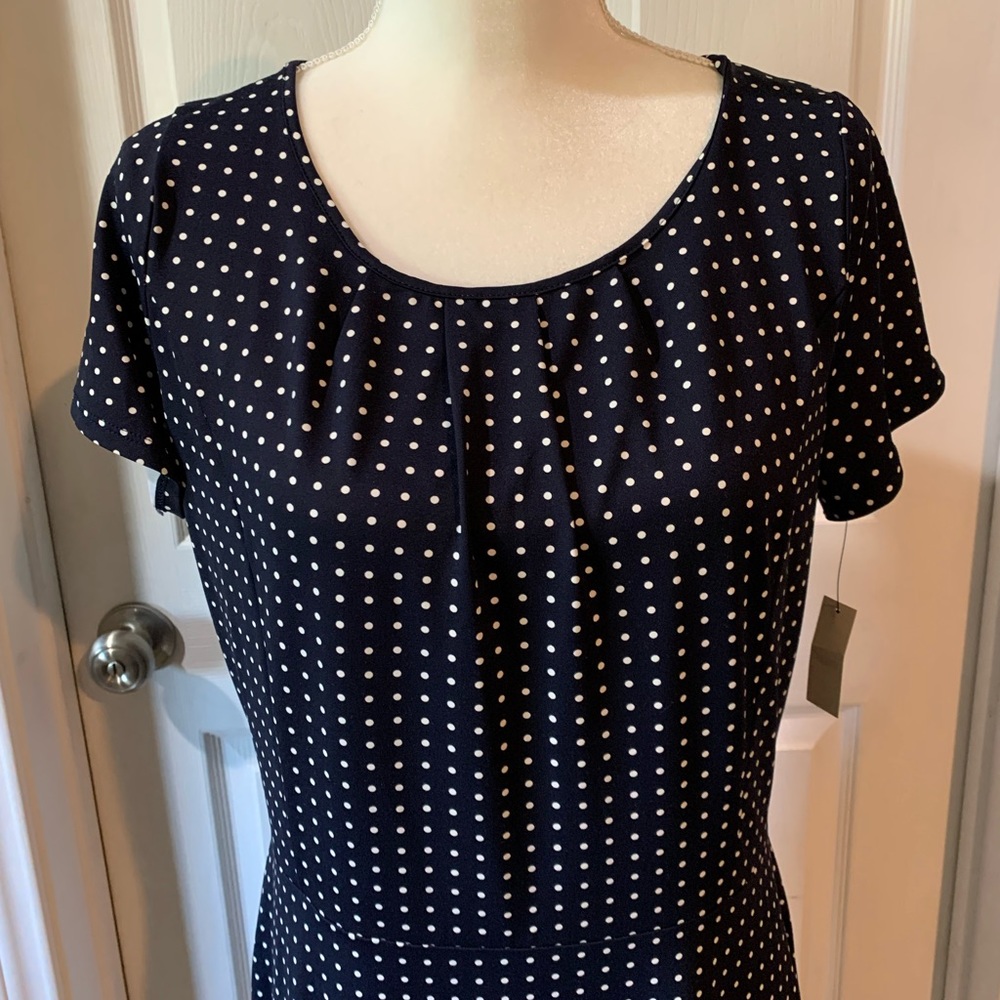 Talbots X blue polka-dotted dress. NWT. Stretchy